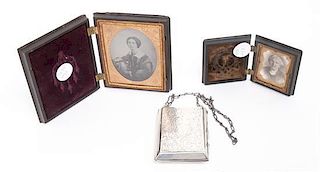 Two Victorian Daguerreotype Cases, Height of tallest 6 inches.