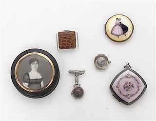 A Collection of Decorative Vanity Articles, Diameter of largest 2 inches.