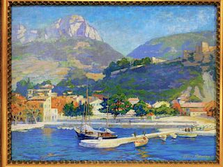 FINE Norris Rahming Impressionist Harbor Painting