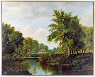 Charlotte Holman Pastoral River Landscape Painting