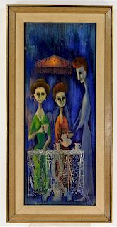 Marta Becket Surrealist Tea Time Genre Painting