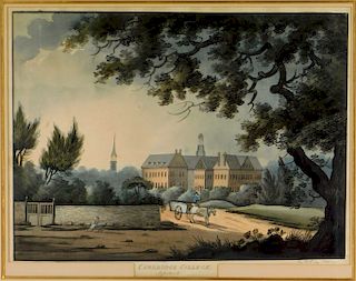 1801 Watercolor Painting of Cambridge College