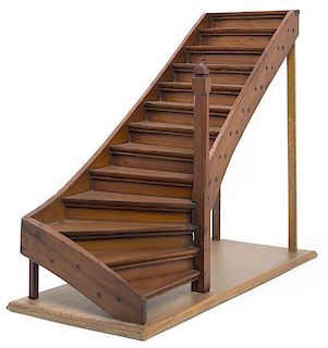 An American Architectural Staircase Model, Height 17 1/2 inches.