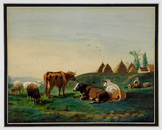 Charles Franklin Pierce Pastoral Cow Landscape
