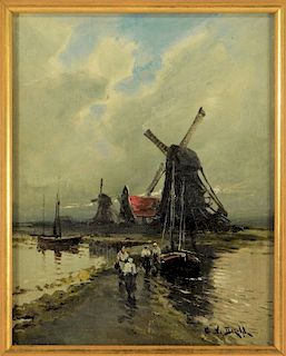 Arthur Vidal Diehl Impressionist Dutch Landscape