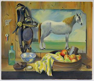 George MaClean Tromp L'oeil Horse Painting