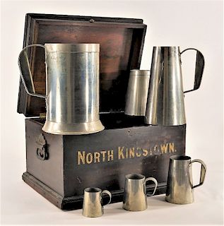 1893 Official North Kingston RI Boxed Tin Measures