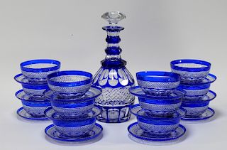 25PC French St. Louis Crystal Trianon Glass Group