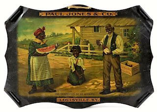 Black Americana Paul Jones & Co Tin Trade Sign