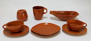 10PC Roseville Raymor Pottery Mustard Pot Group