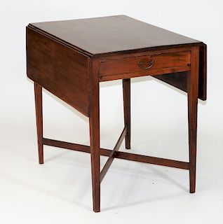 C.1800 New England Mahogany Stretcher Base Table