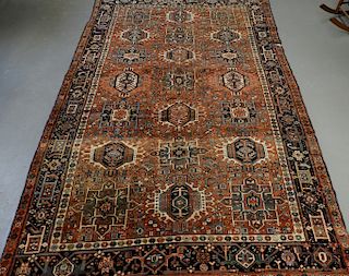 Antique Persian Oriental Karaja Pattern Carpet Rug