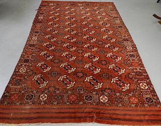 C.1900 Persian Oriental Tekke Pattern Carpet Rug