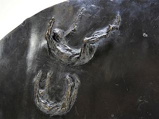 Lloyd Lillie Falling Man Bronze Disc Sculpture