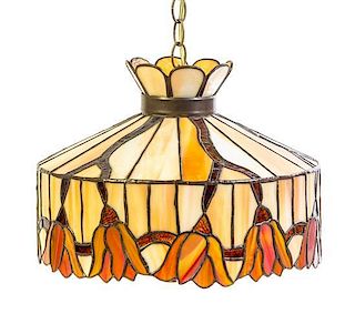 An American Slag Glass Lamp, Height 12 x diameter 15 inches.
