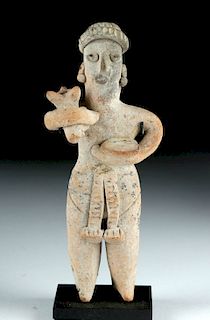 Adorable Colima Pottery Figure - Man & Dog