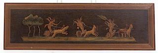 A Marquetry Panel, Height 6 x width 19 inches.