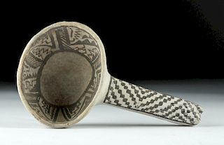 Prehistoric Anasazi Pottery Black-on-White Ladle