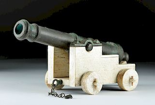 18th C. French Brass Signal Cannon w/ Ivory Mount
