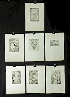 Lot of 7 Buckland-Wright Engravings for Pasiphae, 1950