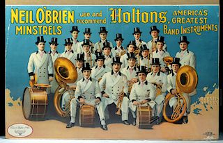 19th C. Poster O'Brien Minstrels / Holtons Instruments