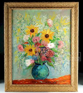 Vagh-Weinmann Framed Oil Painting - Flowers, 1967