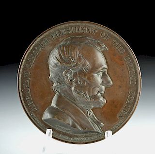 1865 H. Bovy Lincoln / Emancipation Proclamation Bronze