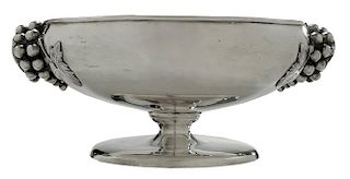 Oval Sterling Center Bowl with Grape