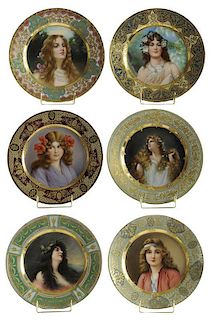 Six German Porcelain Cabinet Plates
