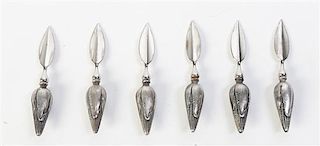 A Set of Twelve Silver Corn Picks., Length of each 3 inches.