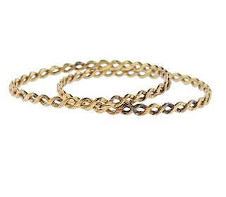 14K Gold Infinity Bangle Bracelet Lot of 2