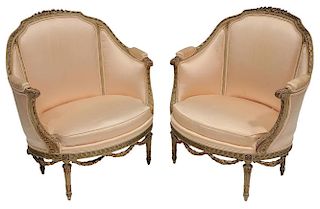 Pair Louis XV Style Painted and