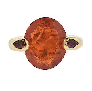 Verney 18K Gold Orange Stone Ring