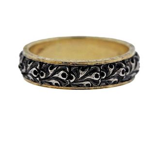 Buccellati Brunito 18k Gold Burnished Silver Band Ring