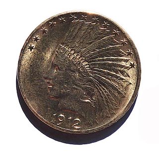 1912 Indian Head 10 Dollars Eagle US Gold Coin 