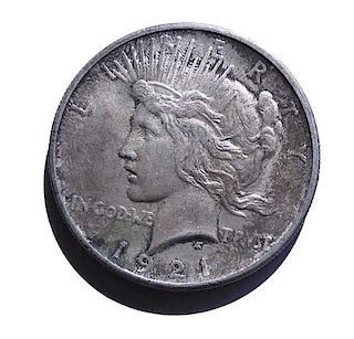 1921 Peace Dollar Silver US Coin 