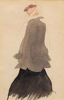 * Jacques Villon, (French, 1875-1963), Femme au manteau gris, 1898