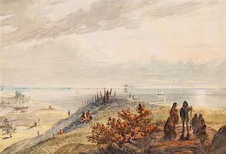 * Seth Eastman, (American, 1808-1875), Lake Erie from Cleveland, 1833