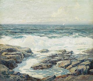 Wilson Henry Irvine, (American, 1869-1936), Spring Waves, Monhegan Island