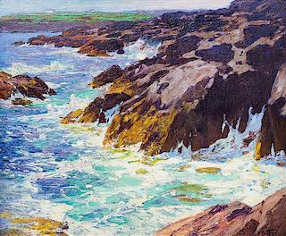 Edward Henry Potthast, (American, 1857-1927), A Jagged Coast, c. 1910-20
