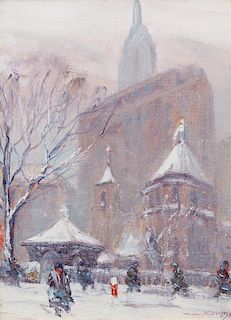 Johann Berthelsen, (American, 1883-1972), Snowscape