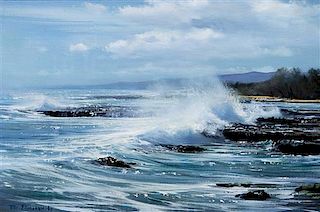Peter Ellenshaw, (American, 1913-2007), Crashing Waves, 1967