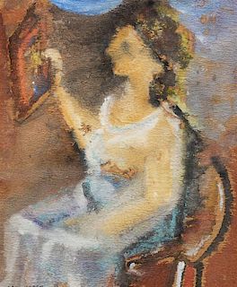 Max Weber, (American/Russian, 1881-1961), Seated Figure, 1940
