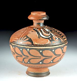 Greek Pottery Lidded Pyxis - Lady of Fashion