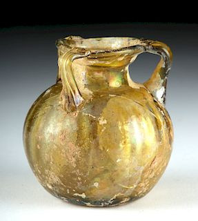 Stunning Roman Glass Jar w/ Three Handles
