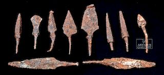 Roman Iron Projectile Points - Group of 10