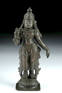 19th C. Indian Bronze Goddess Lakshmi Figure