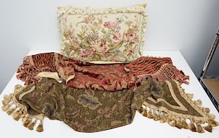 3 pc PETIT POINT PILLOW + 2 RUNNERS