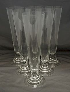 6 TALL PILSNER CRYSTAL GLASSES
