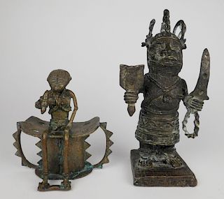2 African brass figures